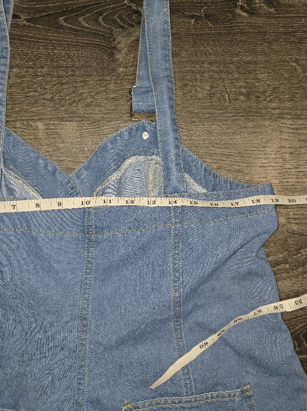 SHEIN Curve Blue Denim Wide-Leg Corset Jumpsuit Sz 1X - Picture 8 of 13